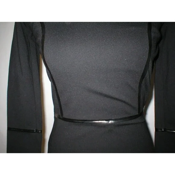 New Womens NWT $1200 Designer Emporio Armani Dress Black IT 40 4 Piping Sheath